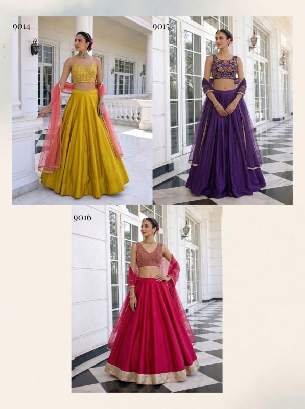 Alizeh 9014 To 9016 Vichitra Silk Bridal lehengha choli wholesalers in Hyderabad